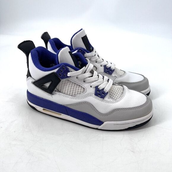 Nike Air Jordan 4 Retro GS Ultraviolet Neutral Gray White Sneakers - Picture 7 of 10